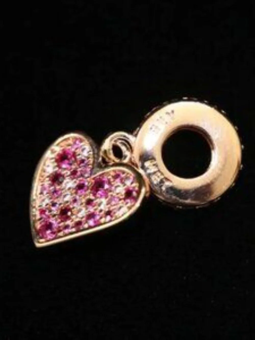 Pandora Pink Crystal Heart Bracelet Charm